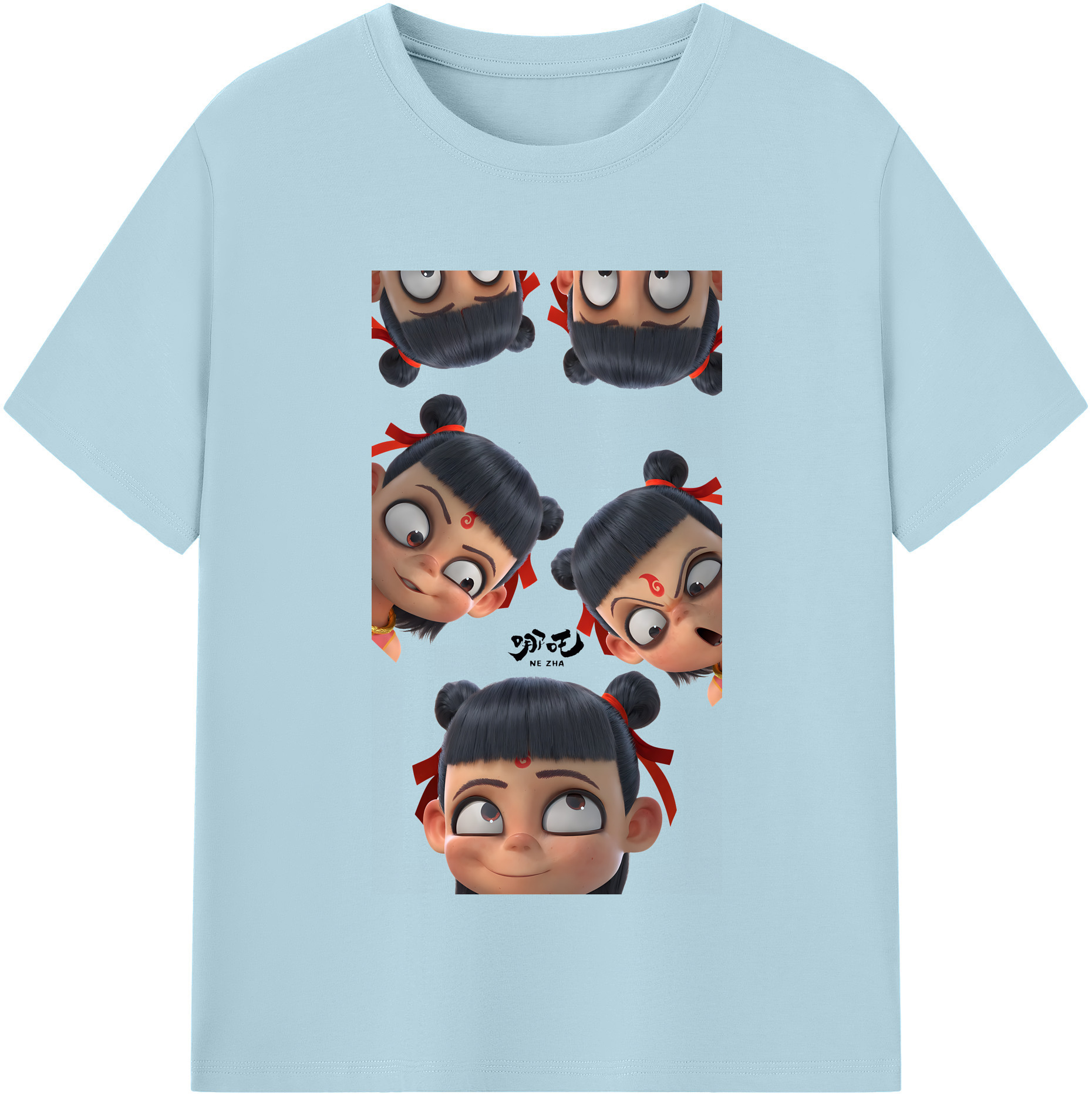 （画像用） Ne Zha 2 ナタ 魔童の大暴れ 綿100％半袖Tシャツ（フロントプリント）